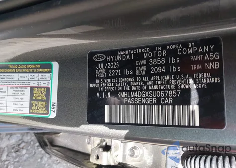 2025 Hyundai Elantra Sel Sport from USA, damaged, VIN KMHLM4DGXSU067857